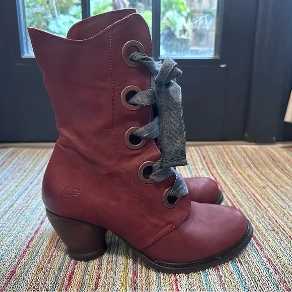 Fluevog NEARLY NEW East End Gladstone reddish brown lace-up boot- 9.5 (fits 10) - Picture 4 of 16